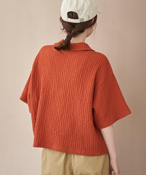 coen（コーエン）の「ポコポコハーフスリーブシャツ（シャツ/ブラウス・レディース・ブラック/ベージュ/ダークオレンジ・M/L）」の17枚目の写真