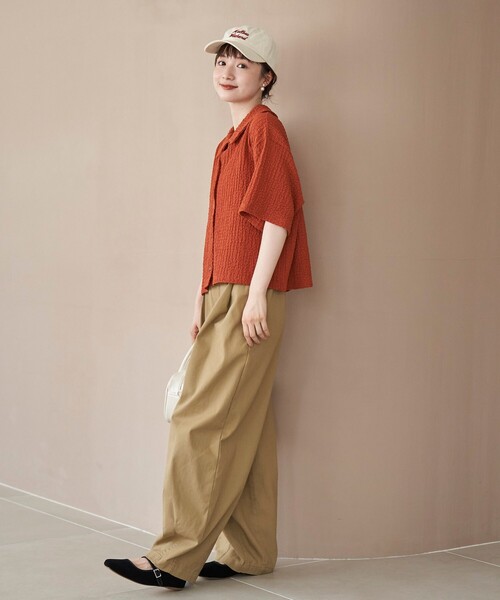 coen（コーエン）の「ポコポコハーフスリーブシャツ（シャツ/ブラウス・レディース・ブラック/ベージュ/ダークオレンジ・M/L）」の20枚目の写真