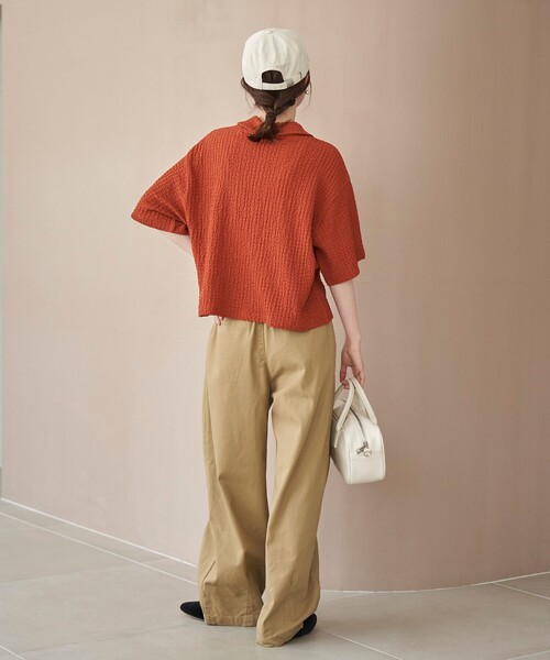 coen（コーエン）の「ポコポコハーフスリーブシャツ（シャツ/ブラウス・レディース・ブラック/ベージュ/ダークオレンジ・M/L）」の21枚目の写真