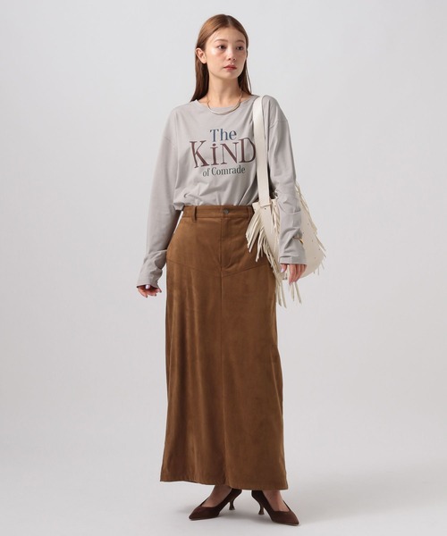 BAYFLOW(ベイフロー)の「スウェードナロースカート(スカート・レディース・ダークブラウン/キャメル・SMALL/MEDIUM)」の3枚目の写真