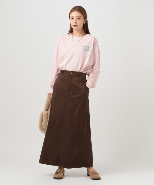 BAYFLOW(ベイフロー)の「スウェードナロースカート(スカート・レディース・ダークブラウン/キャメル・SMALL/MEDIUM)」の7枚目の写真