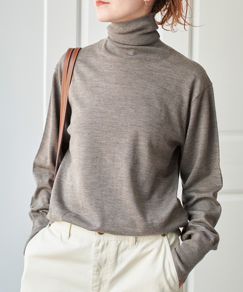 Spick & Span タートルネック　プルオーバー セール】《手洗い可 / 追加》18Gタートルネックプルオーバー（ニット