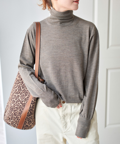 セール】《手洗い可 / 追加》18Gタートルネックプルオーバー（ニット