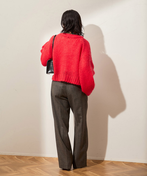 journal standard L'essage（ジャーナルスタンダードレサージュ）の「AMYRIS Vネックカーディガン（カーディガン/ボレロ・レディース・パープル/レッド/ブラウン・FREE）」の8枚目の写真