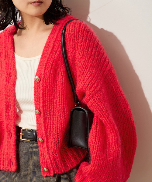 journal standard L'essage（ジャーナルスタンダードレサージュ）の「AMYRIS Vネックカーディガン（カーディガン/ボレロ・レディース・パープル/レッド/ブラウン・FREE）」の13枚目の写真