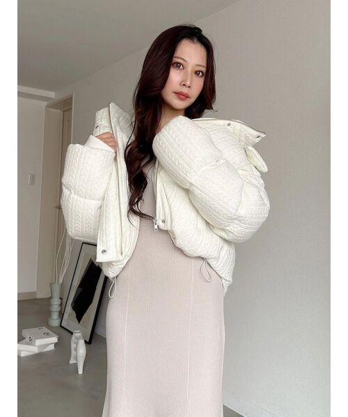 MERCURYDUO（マーキュリーデュオ）の「2WAYフード付きアライドショートニットダウン（ダウンジャケット/コート・レディース・アイボリー・SMALL/MEDIUM）」の7枚目の写真