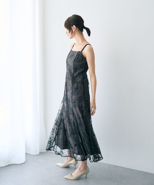 YECCA VECCA（イェッカヴェッカ）の「【2点SET】フラワー柄スパンコール刺繍ドレス（ドレス・レディース・チャコールグレー/グリーン・FREE）」の18枚目の写真