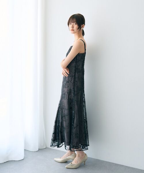 YECCA VECCA（イェッカヴェッカ）の「【2点SET】フラワー柄スパンコール刺繍ドレス（ドレス・レディース・チャコールグレー/グリーン・FREE）」の19枚目の写真