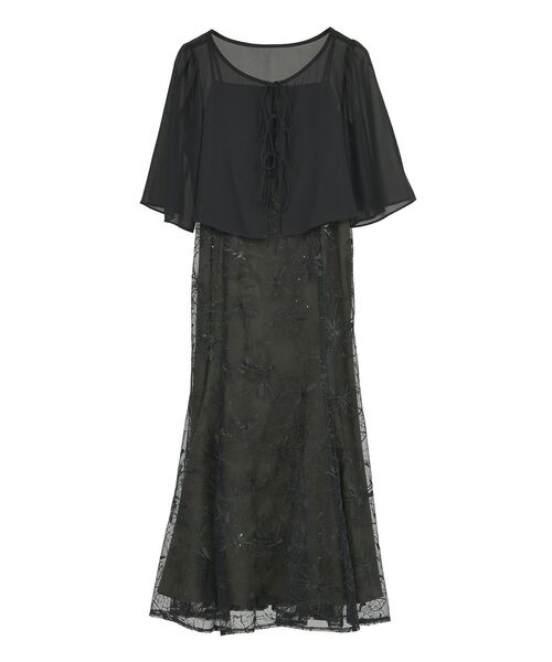 YECCA VECCA（イェッカヴェッカ）の「【2点SET】フラワー柄スパンコール刺繍ドレス（ドレス・レディース・チャコールグレー/グリーン・FREE）」の3枚目の写真