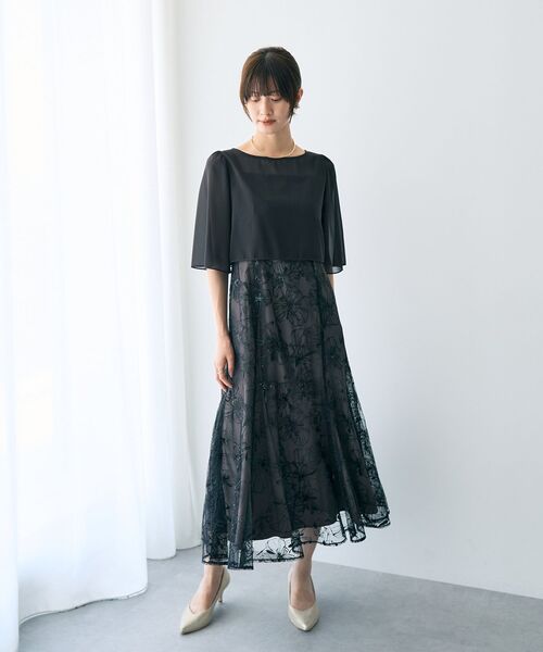 YECCA VECCA（イェッカヴェッカ）の「【2点SET】フラワー柄スパンコール刺繍ドレス（ドレス・レディース・チャコールグレー/グリーン・FREE）」の13枚目の写真