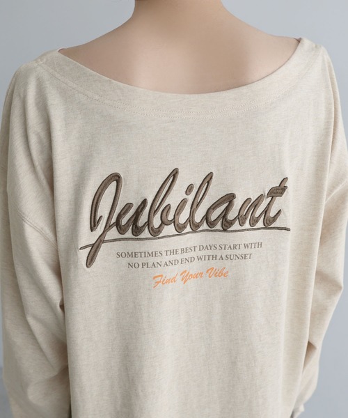 andme(アンドミー)の「オフショルダープリントロゴ刺繍Tシャツ(Tシャツ/カットソー・レディース・オフホワイト/スミクロ/ベージュ系その他/ブラウン・MT/M)」の22枚目の写真