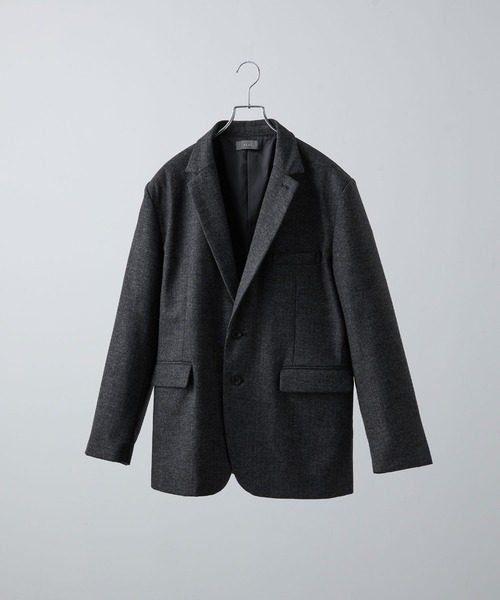 【CLEL】ウールブレンド ヘリンボーンツイードテーラードジャケット CLEL】Wool Blend Herringbone Tweed Tailored Jacket / ウール
