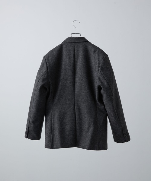 CLEL】Wool Blend Herringbone Tweed Tailored Jacket / ウール