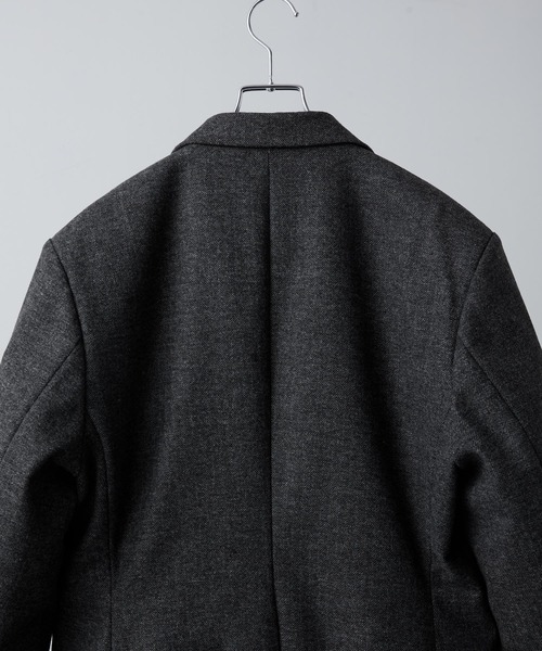 CLEL】Wool Blend Herringbone Tweed Tailored Jacket / ウール