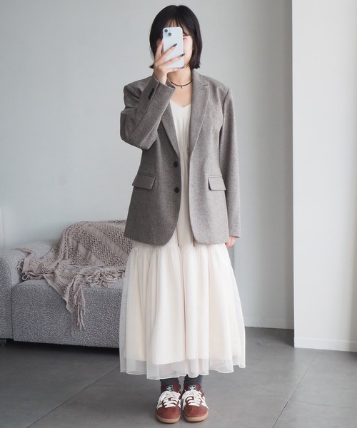 CLEL（クレイル）の「【CLEL】Wool Blend Herringbone Tweed Tailored