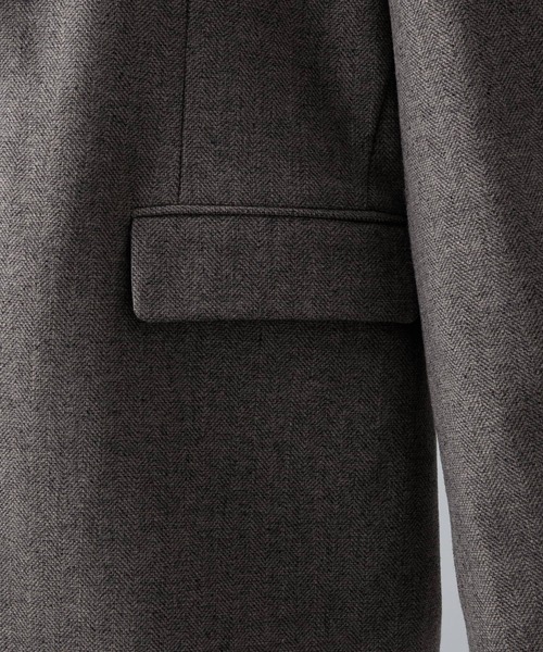 【CLEL】ウールブレンド ヘリンボーンツイードテーラードジャケット CLEL】Wool Blend Herringbone Tweed Tailored Jacket / ウール