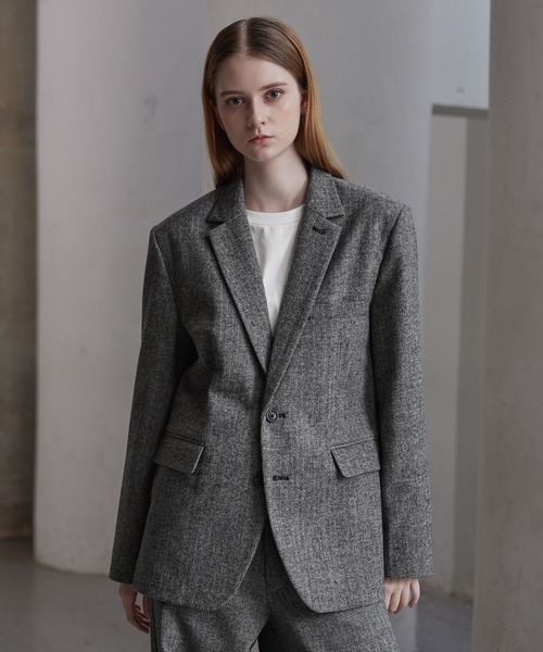 CLEL（クレイル）の「【CLEL】Wool Blend Herringbone Tweed