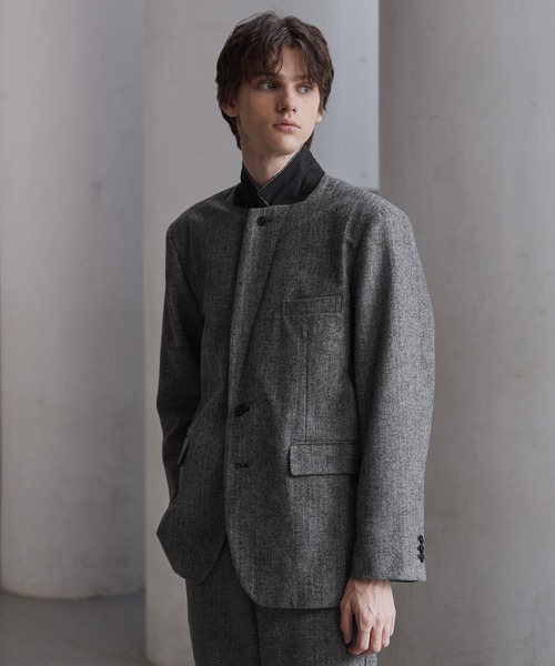 CLEL（クレイル）の「【CLEL】Wool Blend Herringbone Tweed Tailored