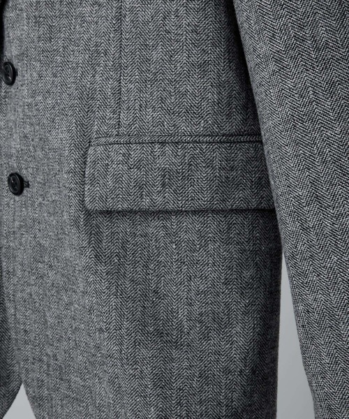 【CLEL】ウールブレンド ヘリンボーンツイードテーラードジャケット CLEL】Wool Blend Herringbone Tweed Tailored Jacket / ウール