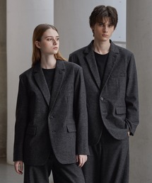 CLEL（クレイル）の「【CLEL】Wool Blend Herringbone Tweed Tailored Jacket / ウールブレンド ヘリンボーンツイードテーラードジャケット【セットアップ対応】（テーラードジャケット）」