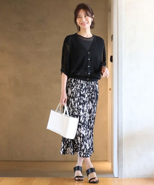 Ehre style(エーレスタイル)の「大人メッシュ着ると涼し気ドルマンカーデ(カーディガン/ボレロ・レディース・ブラック/ベージュ/ピンク・FREE)」の17枚目の写真