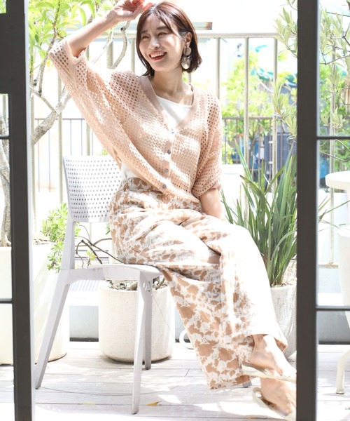 Ehre style(エーレスタイル)の「大人メッシュ着ると涼し気ドルマンカーデ(カーディガン/ボレロ・レディース・ブラック/ベージュ/ピンク・FREE)」の21枚目の写真