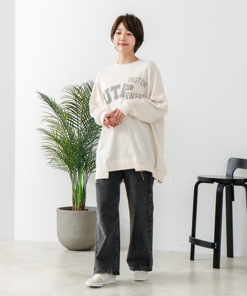 fort point(フォーポイント)の「【C-FORT POINT/フォートポイント】裏毛リメイク風チュニック(スウェット・レディース・杢グレー/アイボリー/ブルー/チャコールグレー/カーキ・FREE)」の6枚目の写真