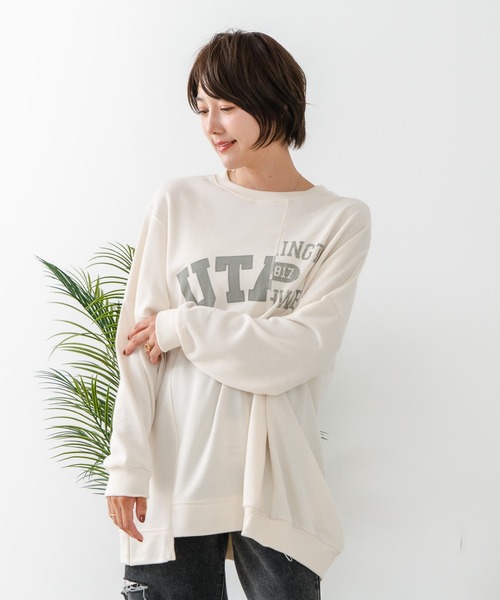 fort point(フォーポイント)の「【C-FORT POINT/フォートポイント】裏毛リメイク風チュニック(スウェット・レディース・杢グレー/アイボリー/ブルー/チャコールグレー/カーキ・FREE)」の8枚目の写真