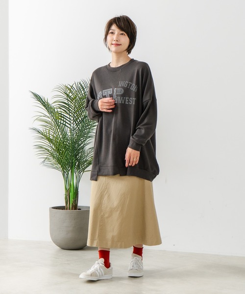 fort point(フォーポイント)の「【C-FORT POINT/フォートポイント】裏毛リメイク風チュニック(スウェット・レディース・杢グレー/アイボリー/ブルー/チャコールグレー/カーキ・FREE)」の11枚目の写真