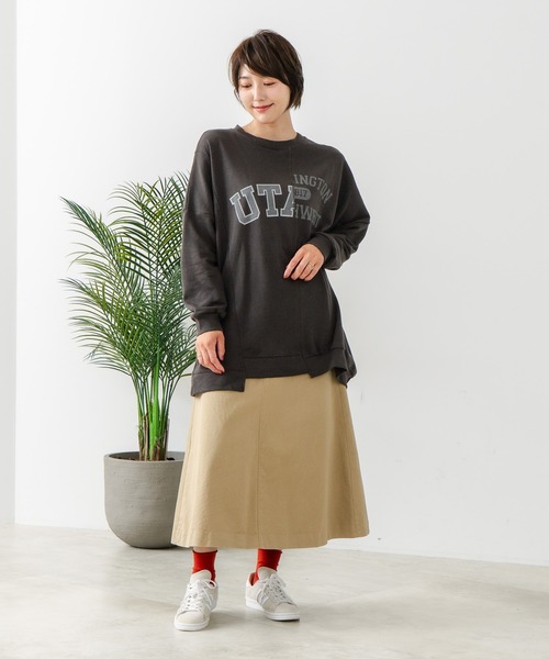 fort point(フォーポイント)の「【C-FORT POINT/フォートポイント】裏毛リメイク風チュニック(スウェット・レディース・杢グレー/アイボリー/ブルー/チャコールグレー/カーキ・FREE)」の12枚目の写真