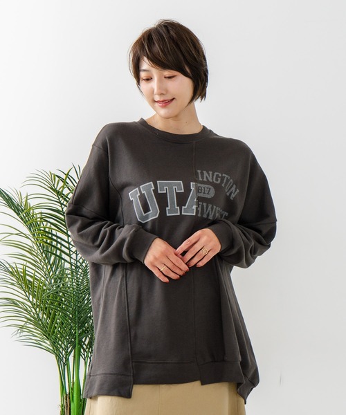 fort point(フォーポイント)の「【C-FORT POINT/フォートポイント】裏毛リメイク風チュニック(スウェット・レディース・杢グレー/アイボリー/ブルー/チャコールグレー/カーキ・FREE)」の13枚目の写真
