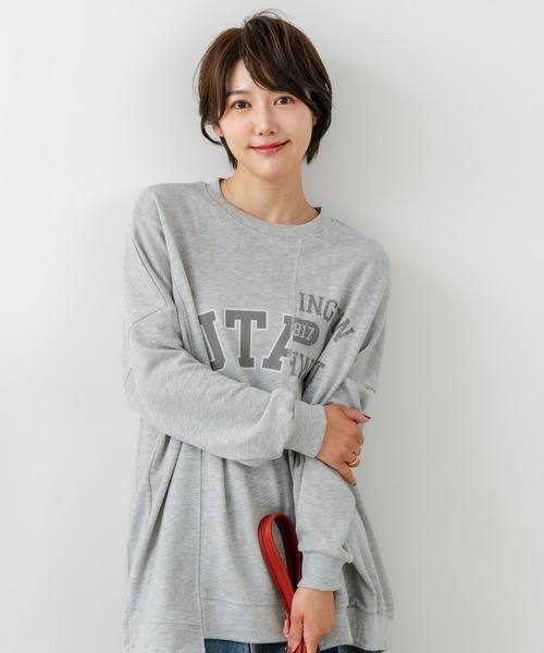 fort point(フォーポイント)の「【C-FORT POINT/フォートポイント】裏毛リメイク風チュニック(スウェット・レディース・杢グレー/アイボリー/ブルー/チャコールグレー/カーキ・FREE)」の19枚目の写真
