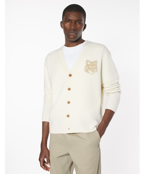 Maison Kitsune（メゾンキツネ）の「FOX HEAD INTARSIA MERINO CARDIGAN（カーディガン/ボレロ・メンズ・アイボリー/ブラック/セージグリーン・XL/L/M/S/XS）」の8枚目の写真