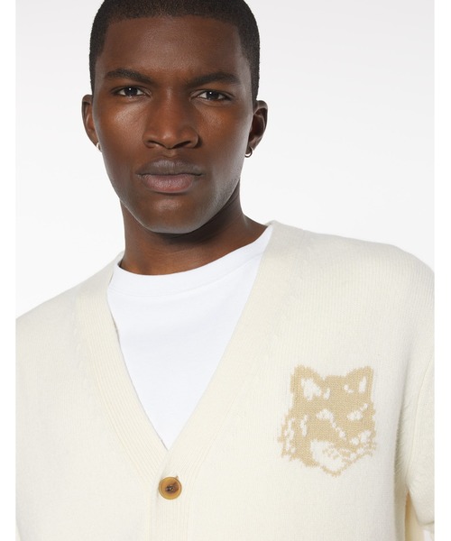 Maison Kitsune（メゾンキツネ）の「FOX HEAD INTARSIA MERINO CARDIGAN（カーディガン/ボレロ・メンズ・アイボリー/ブラック/セージグリーン・XL/L/M/S/XS）」の9枚目の写真