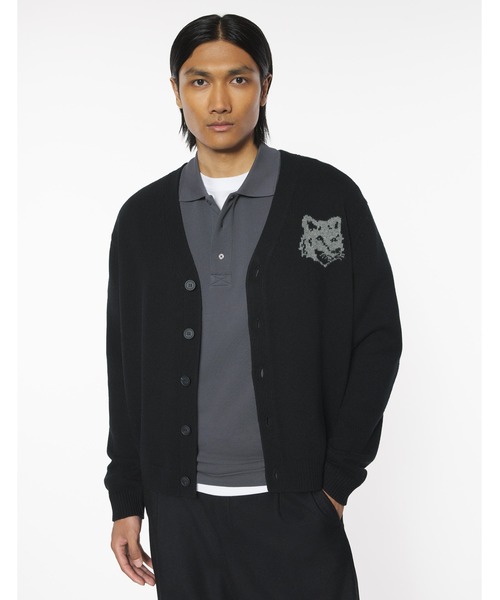 Maison Kitsune（メゾンキツネ）の「FOX HEAD INTARSIA MERINO CARDIGAN（カーディガン/ボレロ・メンズ・アイボリー/ブラック/セージグリーン・XL/L/M/S/XS）」の14枚目の写真