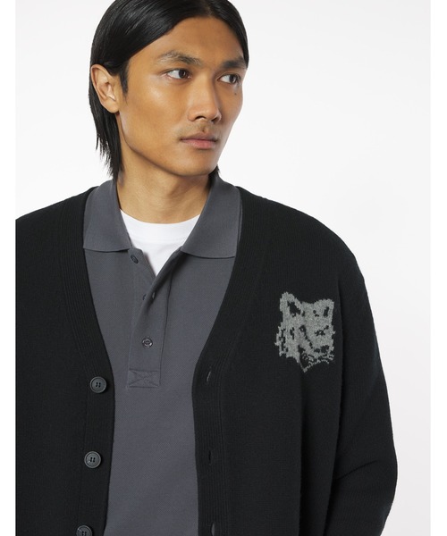 Maison Kitsune（メゾンキツネ）の「FOX HEAD INTARSIA MERINO CARDIGAN（カーディガン/ボレロ・メンズ・アイボリー/ブラック/セージグリーン・XL/L/M/S/XS）」の15枚目の写真