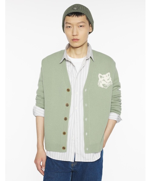 Maison Kitsune（メゾンキツネ）の「FOX HEAD INTARSIA MERINO CARDIGAN（カーディガン/ボレロ・メンズ・アイボリー/ブラック/セージグリーン・XL/L/M/S/XS）」の20枚目の写真