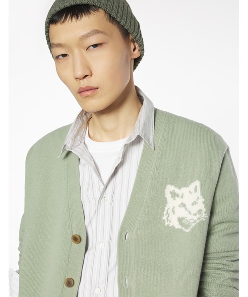 Maison Kitsune（メゾンキツネ）の「FOX HEAD INTARSIA MERINO CARDIGAN（カーディガン/ボレロ・メンズ・アイボリー/ブラック/セージグリーン・XL/L/M/S/XS）」の21枚目の写真