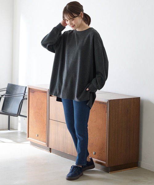 Honeys(ハニーズ)の「デニムスキニー(股下75cm)(デニムパンツ・レディース・ライトインディゴブルー/ワンウォッシュ/ブラック・3L/L/LL/M/S)」の6枚目の写真
