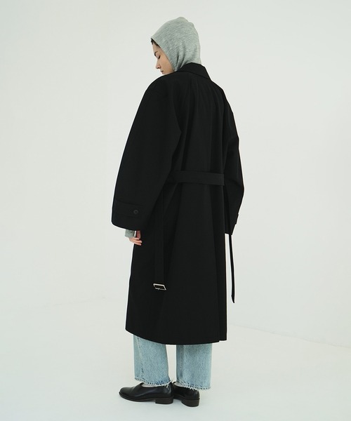 CLANE（クラネ）の「BULKY LINE STAIN COAT（ステンカラーコート・レディース・ブラウン/ブラック・2/1）」の7枚目の写真