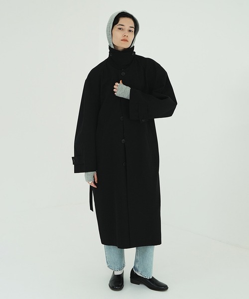 CLANE（クラネ）の「BULKY LINE STAIN COAT（ステンカラーコート・レディース・ブラウン/ブラック・2/1）」の10枚目の写真