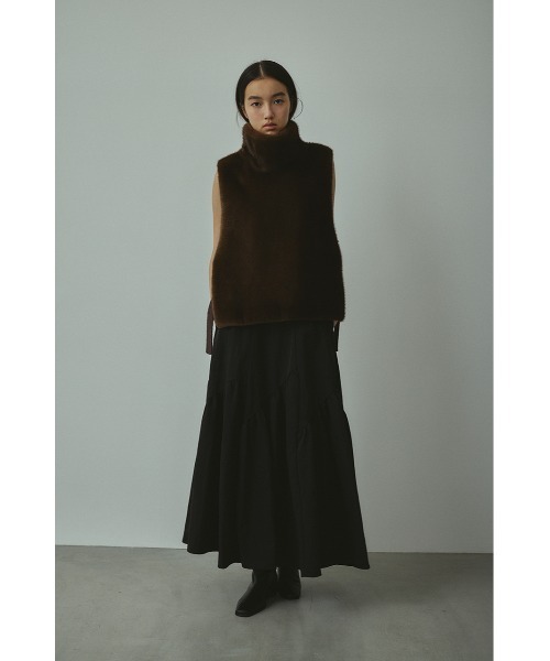 STYLEMIXER（スタイルミキサー）の「スラッシュパネルスカート（スカート・レディース・ブラック/カーキ・SMALL/MEDIUM）」の3枚目の写真