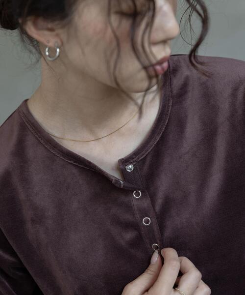 セール】『UR TECH』ベロアヘンリーネックプルオーバー（Tシャツ