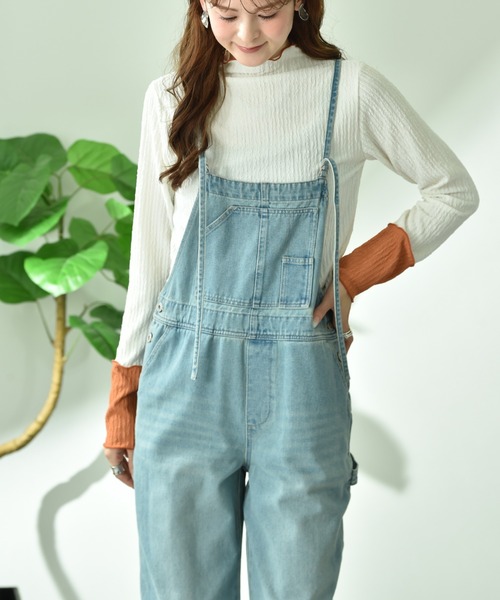 INTERPLANET（インタープラネット）の「【CYNICAL】ミドルオンスデニムキャミサロペット（サロペット/オーバーオール・レディース・ライトブルー/サックスブルー/オフホワイト・FREE）」の2枚目の写真