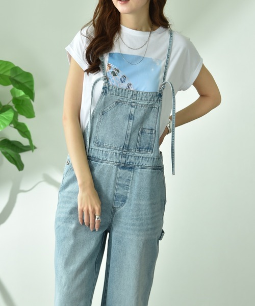 INTERPLANET（インタープラネット）の「【CYNICAL】ミドルオンスデニムキャミサロペット（サロペット/オーバーオール・レディース・ライトブルー/サックスブルー/オフホワイト・FREE）」の7枚目の写真