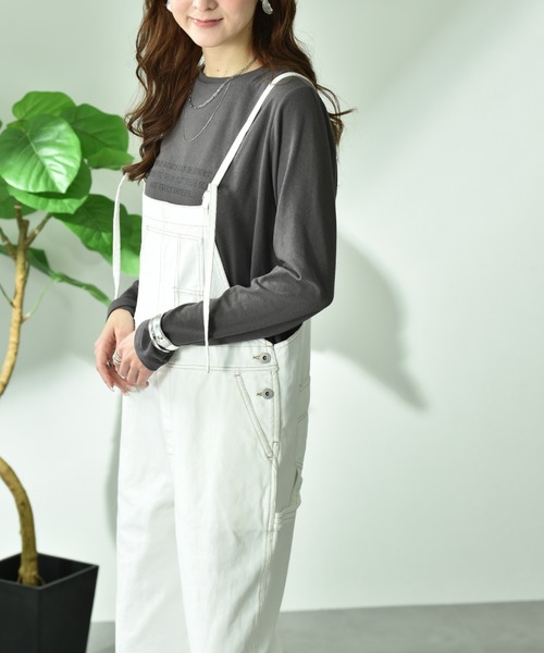 INTERPLANET（インタープラネット）の「【CYNICAL】ミドルオンスデニムキャミサロペット（サロペット/オーバーオール・レディース・ライトブルー/サックスブルー/オフホワイト・FREE）」の11枚目の写真