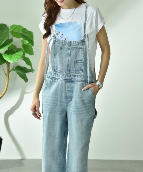 INTERPLANET（インタープラネット）の「【CYNICAL】ミドルオンスデニムキャミサロペット（サロペット/オーバーオール・レディース・ライトブルー/サックスブルー/オフホワイト・FREE）」の19枚目の写真