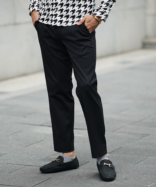 JOKER(ジョーカー)の「MVSニット総柄プリントトラウザー メンズ スラックス テーパード(チノパンツ・メンズ・ブラック/ネイビー・S/M/L)」の3枚目の写真