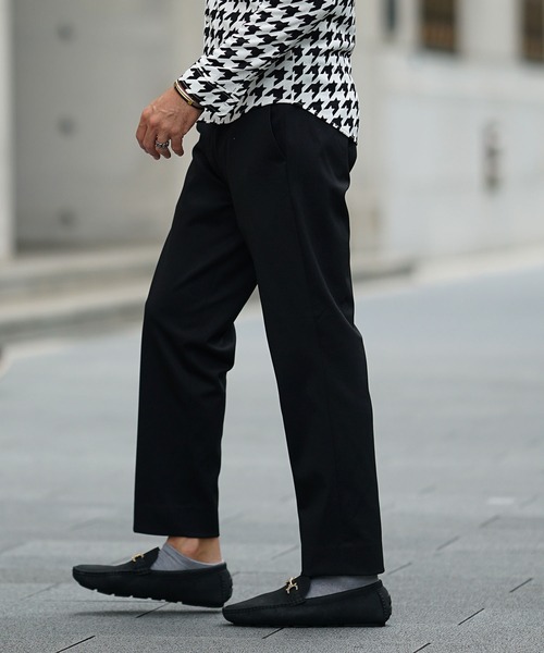 JOKER(ジョーカー)の「MVSニット総柄プリントトラウザー メンズ スラックス テーパード(チノパンツ・メンズ・ブラック/ネイビー・S/M/L)」の4枚目の写真