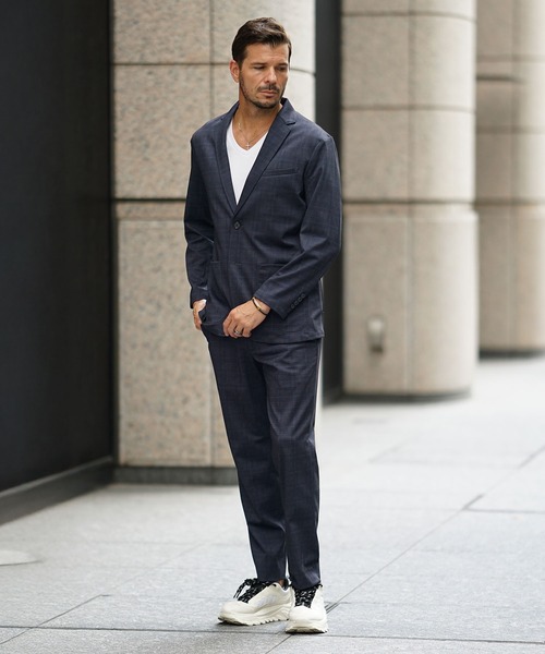 JOKER(ジョーカー)の「MVSニット総柄プリントトラウザー メンズ スラックス テーパード(チノパンツ・メンズ・ブラック/ネイビー・S/M/L)」の9枚目の写真